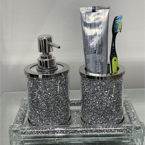 Ambrose 3 pezzi Set bagno Dispenser sapone porta spazzolino con vassoio - Product Image 5