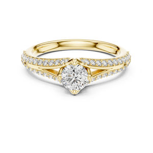 Anillo de Oro Rosa de 14K con Diamante Cultivado en Laboratorio para Mujer |   Ropa de Fiesta |   Diamante Cultivado Nuevo - Product Image 3