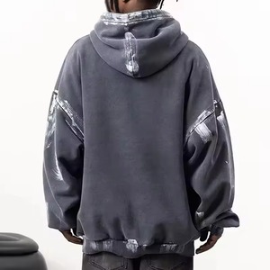 Custom Logo Oversized Hooded Sweatshirt <b>Men's</b> Casual French Terry Print Pocket Design Autumn Wear manufacturer - Product Image 2