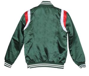 Chaqueta Bomber de satén de último diseño para hombre/chaqueta universitaria hecha a medida/chaquetas universitarias de satén bordadas personalizadas al por mayor - Product Image 4