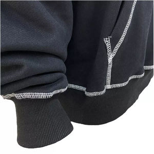 Sweat à capuche pour homme de haute qualité, grande taille, 100% coton, vêtements d'hiver, surpiqûres contrastées, pull-over, streetwear, mode, sweats à capuche pour homme - Product Image 4