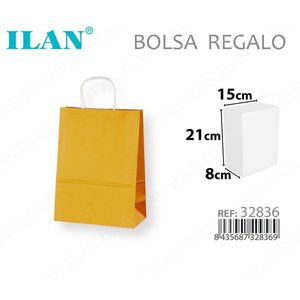 Sacchetto Regalo in Carta ILAN 21x15x8cm Giallo per Feste - Product Image 1