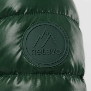 <b>Men's</b> <b>Green</b> Hooded Puffer <b>Jacket</b> Embossed Logo Eco-Friendly Quick Dry <b>Waterproof</b> Filled Casual Spring Coat Regular Fit Zipper - Product Image 6