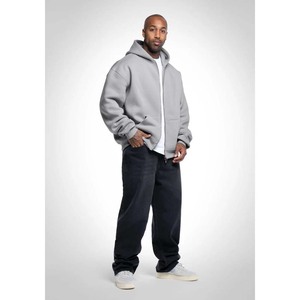 Women's Gray Full Sleeve Hooded <b>Zip</b>-<b>Up</b> Sweatshirt 100% Cotton Fleece Solid Color Autumn Wear - Product Image 2