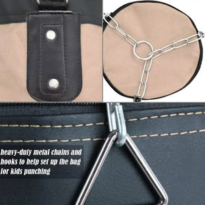 Saco de Boxeo Profesional de Cuero Genuino de Alta Resistencia, Saco de Boxeo Relleno de Cuero Genuino - Product Image 5