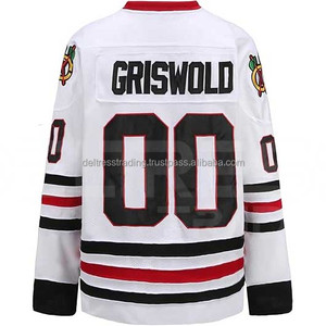 Jersey de hockey de película auténtica, ropa de ventilador de poliéster transpirable de alta calidad con letras cosidas para hockey sobre hielo y campo - Product Image 1