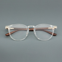 Lunettes de vue en bois et acétate, montures rondes rétro pour adultes, magnétiques, unisexes, pour un usage quotidien