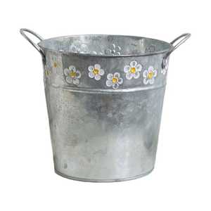 Square Rustic Galvanized Metal Planter Square Outdoor <b>Container</b> For Flower Green Plant Garden Use - Product Image 2