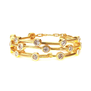 10K <b>Solid</b> <b>Gold</b> American Diamond <b>Bangles</b> for Wedding and Engagement - Product Image 3