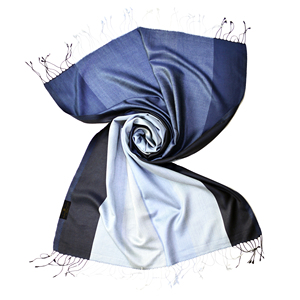 Écharpe/châle long unisexe 100 % soie, color block, réversible, jacquard tissé, doux, brillant, multifonctionnel, respectueux de la peau - Product Image 2