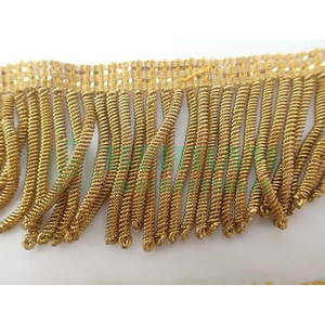 Custom High Quality Gold Bullion Wire Tassel <b>Fringe</b> for Garment Use Customized Sizes Religious Vestment Decoration - Product Image 3