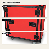 Flight case mobile 14U avec couvercles avant et arrière