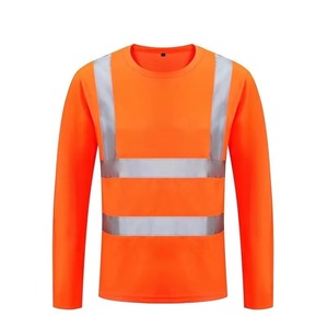Low MOQ Hi Vis Mens Full Sleeve Reflective Shirt Stock Safety Polo Shirt Custom Logo Reflective Safety T- Shirt for Man - Product Image 6