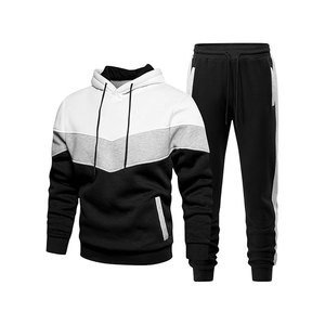 ชุดวอร์มลำลองผู้ชายแบบสองชิ้น เสื้อแจ็คเก็ตและกางเกงขายาว ชุดกีฬาฤดูหนาว - Product Image 2