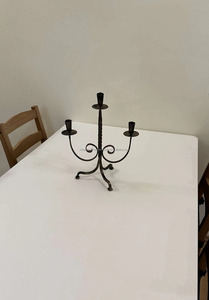 เชิงเทียนเหล็กดัดวินเทจแบบโบราณพร้อมเทียนสามชิ้นเชิงเทียนโลหะของขวัญคริสต์มาส - Product Image 4