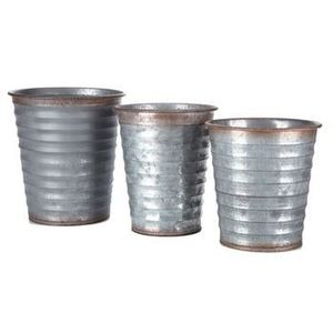 Ensemble de 3 jardinières en métal galvanisé avec poignée, faites à la main, écologiques, pour intérieur/extérieur, décoration de jardin, jardinières personnalisées - Product Image 3