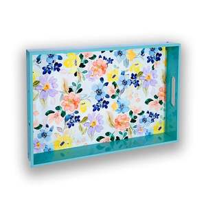 Plateaux de service rectangulaires imprimés Florence avec autocollant élégant pour table à manger, maison et bureau, article de service polyvalent - Product Image 2