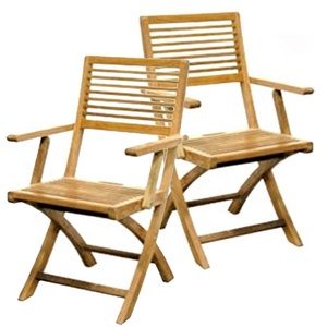 <b>Folding</b> Arm <b>Chairs</b> <b>for</b> Outdoor Teak Garden Furniture Made Wood Rope Style <b>for</b> Patio Park Courtyard Hotel Leisure Living Room Use - Product Image 1
