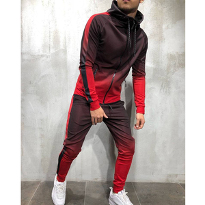 Conjunto Deportivo para Hombre con Degradado de Color, Sudadera con Capucha y Cremallera de Manga Larga, Bolsillos Laterales, Ropa Deportiva Informal, Transpirable, Invierno 2 en 1 - Product Image 2