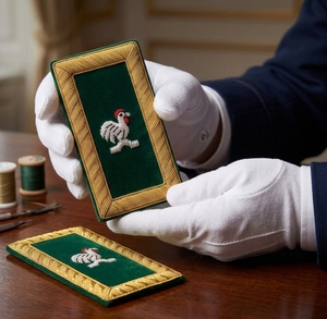 Épaulettes carrées en feutre non tissé, brodées à la main avec fil doré, auto-adhésives, style américain, pour uniforme de cérémonie - Product Image 3
