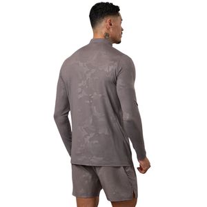<b>Mens</b> Camo Quarter Zip Training <b>Pullover</b> Long Sleeve Athletic Gym Top Moisture Wicking Running Fitness Sports Activewear Shirt - Product Image 6