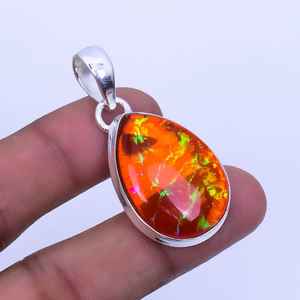 Australian Triplet Opal <b>Pendant</b> 925 Sterling Silver Handmade Boho Jewelry Natural Opal <b>Necklace</b> For Women - Product Image 4