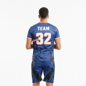 Uniforme de Fútbol en Oferta, 100% Poliéster de Secado Rápido, Azul Oscuro, Nombre del Equipo Personalizado a Precio de Fábrica, Conjunto de Camiseta y Pantalones Cortos - Product Image 4