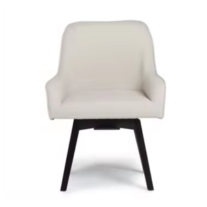 Chaise de salle à manger rembourrée à prix de gros, couleur blanche, avec accoudoirs et pieds en bois, pour salle à manger, hôtel, restaurant, mobilier - Product Image 2