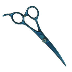 Tijeras de Corte de Pelo Profesionales de Titanio Azul de Última Tendencia con Pivote de Diamante, Fabricadas en Pakistán - Product Image 4