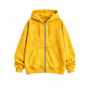 Sudadera con Capucha de Alta Calidad, Corte Regular, Tejido Grueso de 430 g/m², 100% Algodón, Forro Polar Amarillo, Secado Rápido, Antiarrugas, Unisex, para Invierno - Product Image 1
