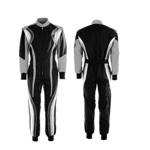 Combinaison de course moto pour homme à manches longues, noire et grise, coupe-vent, toutes saisons - Product Image 4