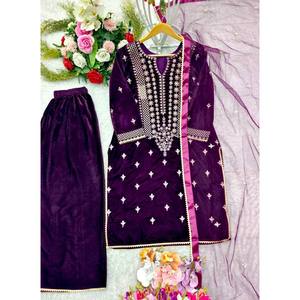 Hermosos conjuntos modestos Party Wear Top y Fancy Dupatta Elegante DISEÑO DE Sharara - Product Image 4