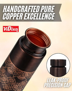 Termo Metálico con Patrón Grabado Estilo Bohemio, Botella de Viaje Portátil con Tapa Negra - Product Image 5