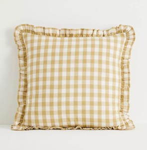 100% Cotton Woven Striped Ruffle Edge Embroidered Cushion <b>Covers</b> Decorative Pillow <b>Cover</b> Luxury Woven Cotton Stripe Cushion Cove - Product Image 3