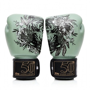 Derniers gants de boxe Fairtex personnalisés couleur ciel, en cuir véritable, légers, imperméables, à lacets, pour entraînement et sparring MMA Muay Thai - Product Image 6