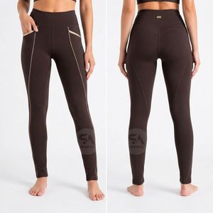 Professional Deep Espresso <b>Brown</b> Matte Finish Yoga Pants High-Waisted Squat-Proof Gym Tights Women Leggings - Product Image 1