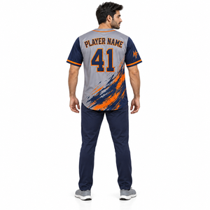 Camiseta de Béisbol Mangoes Fashion para Hombre, Manga Corta, con Botones, Uniforme Personalizado con Nombre y Número Impresos, Bordado Tackle Twill - Product Image 3