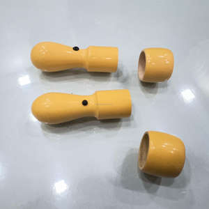 Sellos gemelos lacados amarillos, sellos dorados, piezas de escritorio decorativas, regalo de negocios de resina en estilo artístico, Material de madera, uso artesanal - Product Image 1