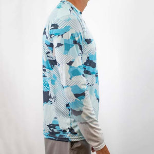 เสื้อแขนยาวพิมพ์ลายแบบซับลิเมชั่น ปรับแต่งได้ ป้องกันรังสียูวี 50 กันน้ำ ระบายอากาศ ป้องกันแบคทีเรีย แห้งเร็ว กันลม - Product Image 6