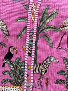 Bolsa de Compras de Verano Ligera de Algodón Ecológico de Color Sólido, Bolsa de Mano Acolchada con Estampado Artesanal, Bolsillo Práctico con Cremallera - Product Image 2