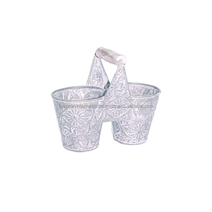 Jardinières de concepteur en métal pur de Brown Antique 99.9% pour des accessoires de Pot floral décoratifs de jardin de restaurant - Product Image 5