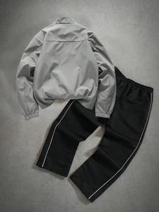 Ensemble de survêtement unisexe à motif uni, respirant, léger, grande taille, veste et pantalon, tissu polyester/nylon, personnalisable, vêtements d'hiver - Product Image 2