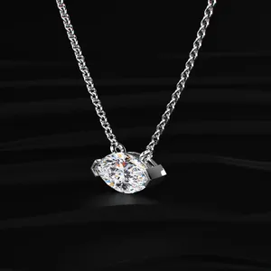 Collier en diamant de laboratoire de qualité supérieure, forme marquise, bijou élégant, cadeau, collier de mariée avec certification IGI pour femmes. - Product Image 2