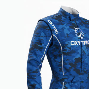 Combinaison de course de karting camouflage numérique bleu personnalisée, vêtements de sport automobile de niveau professionnel pour adultes et enfants, par un fabricant de vêtements de premier plan - Product Image 3