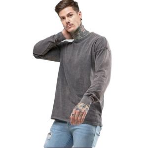 OEM/ODM Heavyweight 100% algodón hombres camisetas de alta calidad hombro caído de gran tamaño de punto cómodo estilo de gran tamaño 210 gramos - Product Image 5