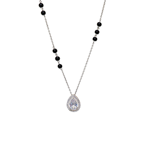 Collier en argent 925 avec zircon cubique taille poire et baguette naturelle, pour la vente en gros, bijoux tendance faits main, cadeau pour femme, fournisseur, cadeau de fête, en gros pour femmes - Product Image 1