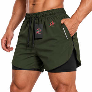 Shorts de sport pour hommes avec logo personnalisé, séchage rapide, respirant, élastique, pour la course à pied, avec poches latérales, shorts de sport pour la salle de sport - Product Image 3