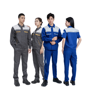 Meilleures ventes Nouveau style Ensemble de vêtements de travail pour soudeur bleu foncé Unisexe Respirant Détection des aiguilles - OEM/ODM - Faible MOQ - Product Image 2