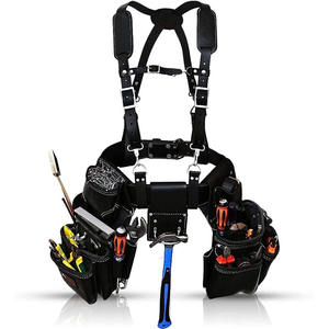 Ceinture porte-outils en cuir noir robuste pour électricien et charpentier, en cuir durable, à vendre - Product Image 3