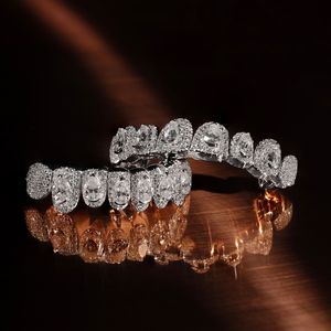 Grillz dentaire en argent 925 avec strass en cristal taille brillant, style hip-hop de luxe, unisexe, pour usage quotidien, cadeau, certifié GRA - Product Image 2